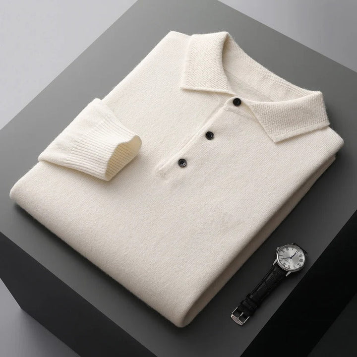 Herren Kaschmir Pullover Business Elegant in Weiß