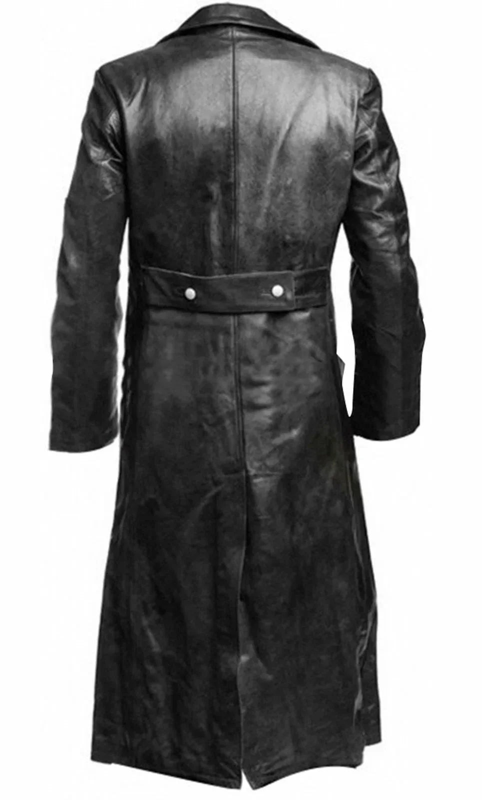 Herren Klassischer Ledermantel im Trench-Stil (3)