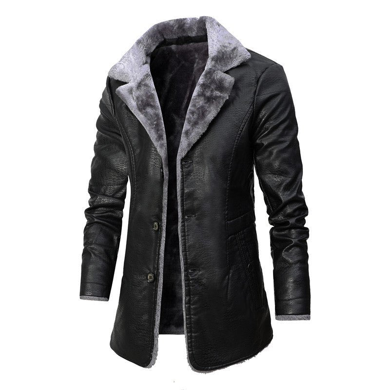 Herren Klassischer Wollmantel für Herbst in Schwarz