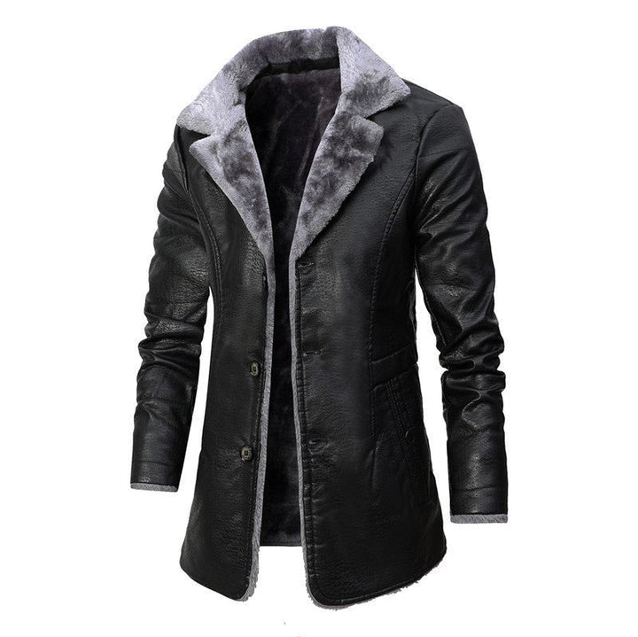 Herren Klassischer Wollmantel für Herbst in Schwarz