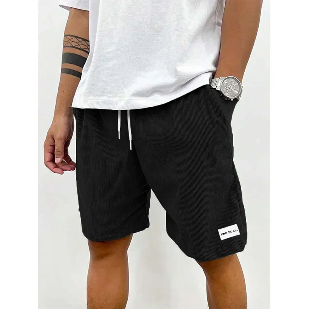 Herren Kurze Lässige Sommerhose in Schwarz