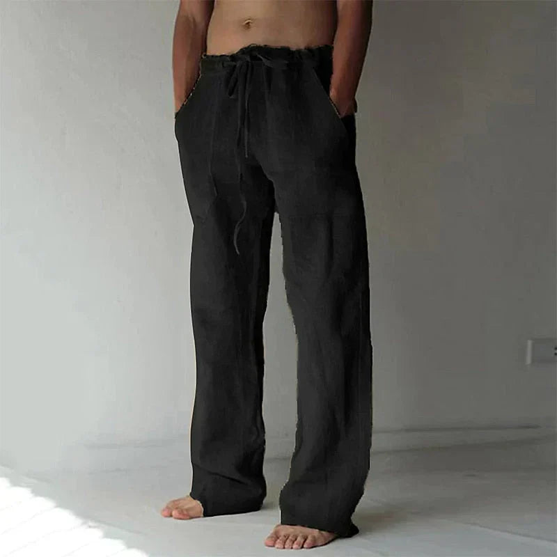 Herren Lässige Baumwollhose für den Alltag in Schwarz