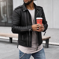 Leon | Herren Lederjacke Gepolsterte für Herbst