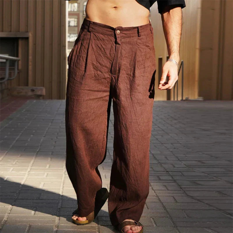 Herren Leichte Casual-Hose für Herbst in Dunkelbraun