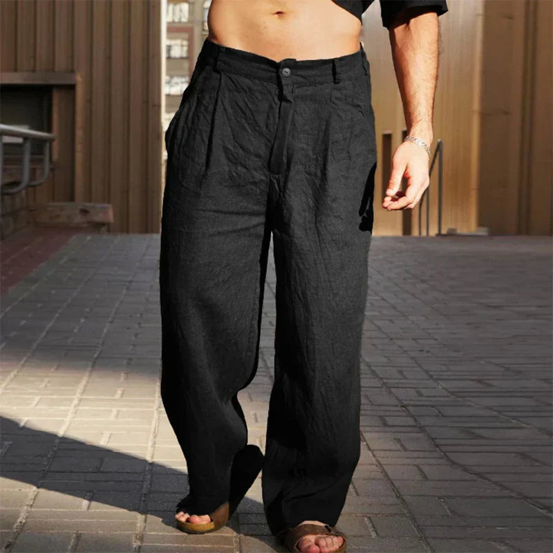 Herren Leichte Casual-Hose für Herbst in Schwarz
