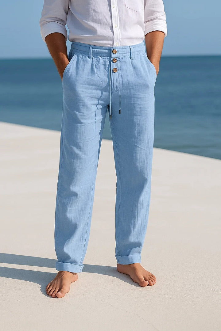 Herren Leichte Lockere Hose für warme Tage in Hellblau