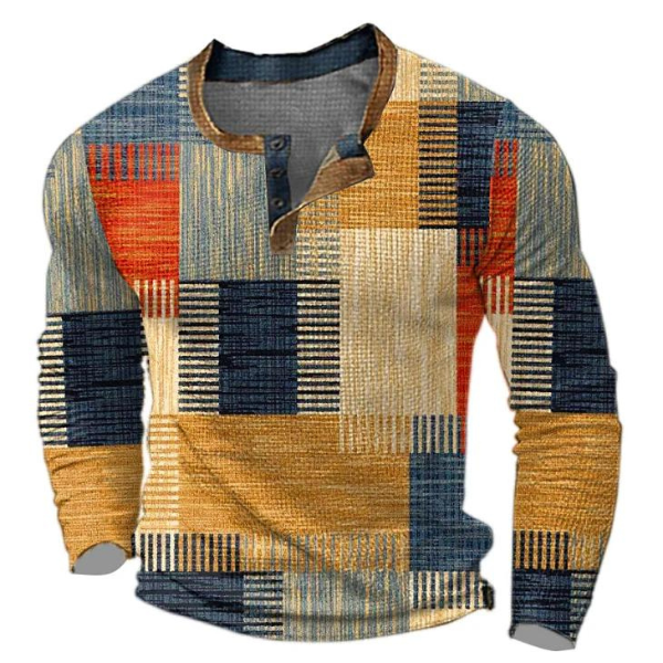 Herren Leichter Pullover im Retro-Stil in Orange