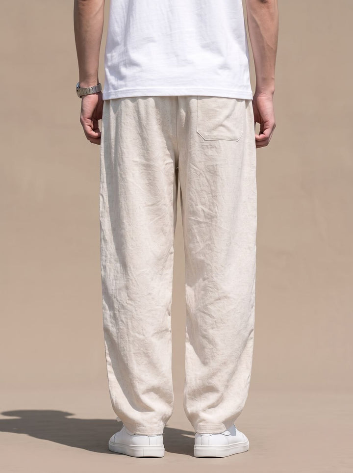 Herren Leinenhose Lockere Schnittform mit Tunnelzug (3)