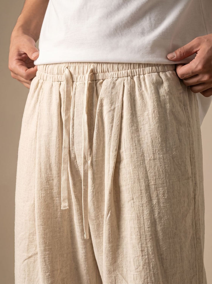 Herren Leinenhose Lockere Schnittform mit Tunnelzug (4)
