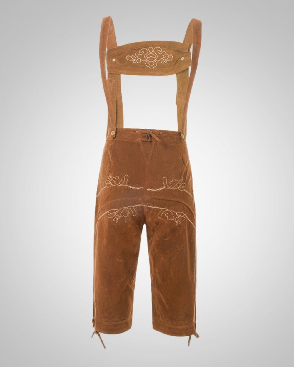 Herren Oktoberfest Lederhose im alpinen Trachtenstil in Khaki