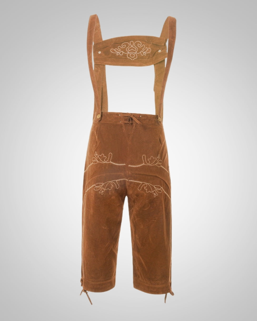 Herren Oktoberfest Lederhose im alpinen Trachtenstil in Khaki