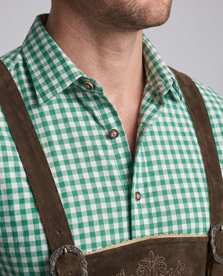 Herren Oktoberfest Lederhose mit Hosenträgern (2)