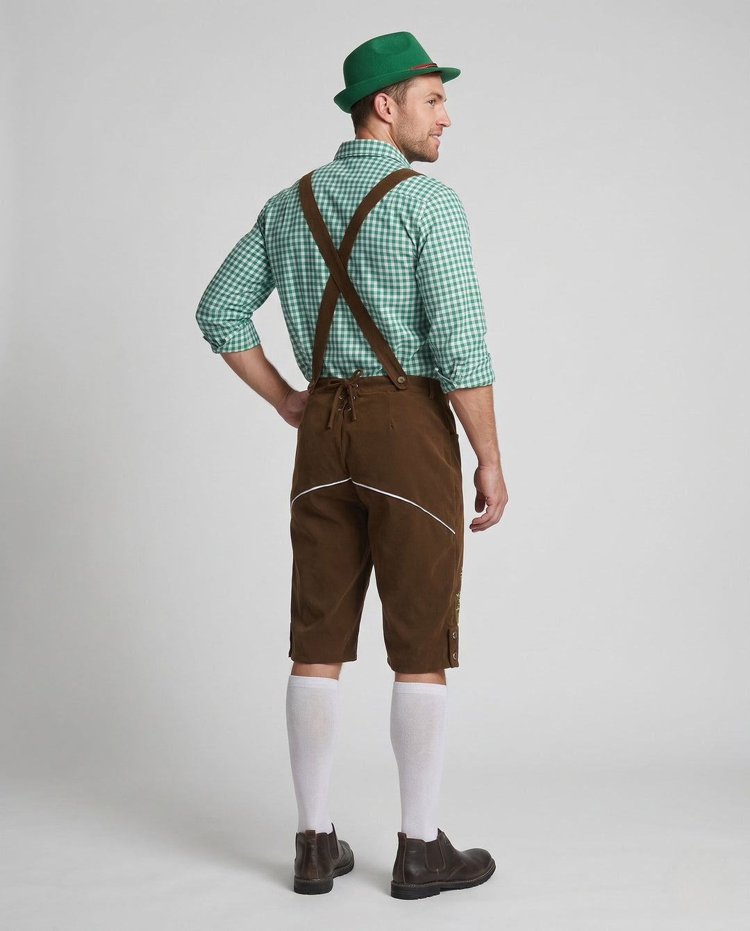 Herren Oktoberfest Lederhose mit Hosenträgern (3)