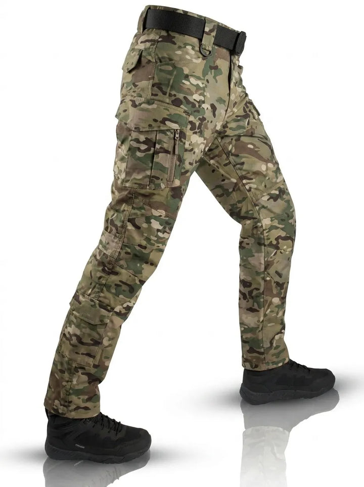 Herren Outdoor Cargo-Hose im Taktischen Stil in Armeegrün