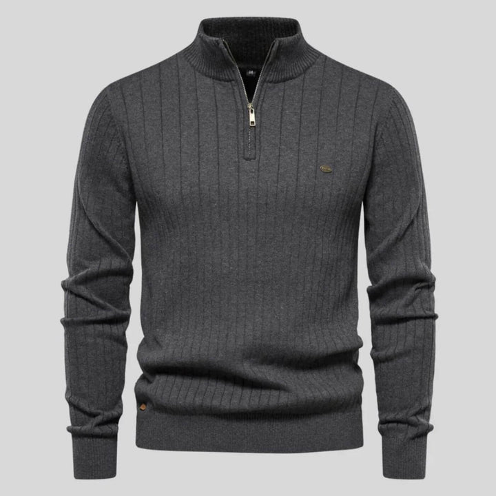 Herren Premium Strickpullover Vielseitig Klassisch Robust in Grau