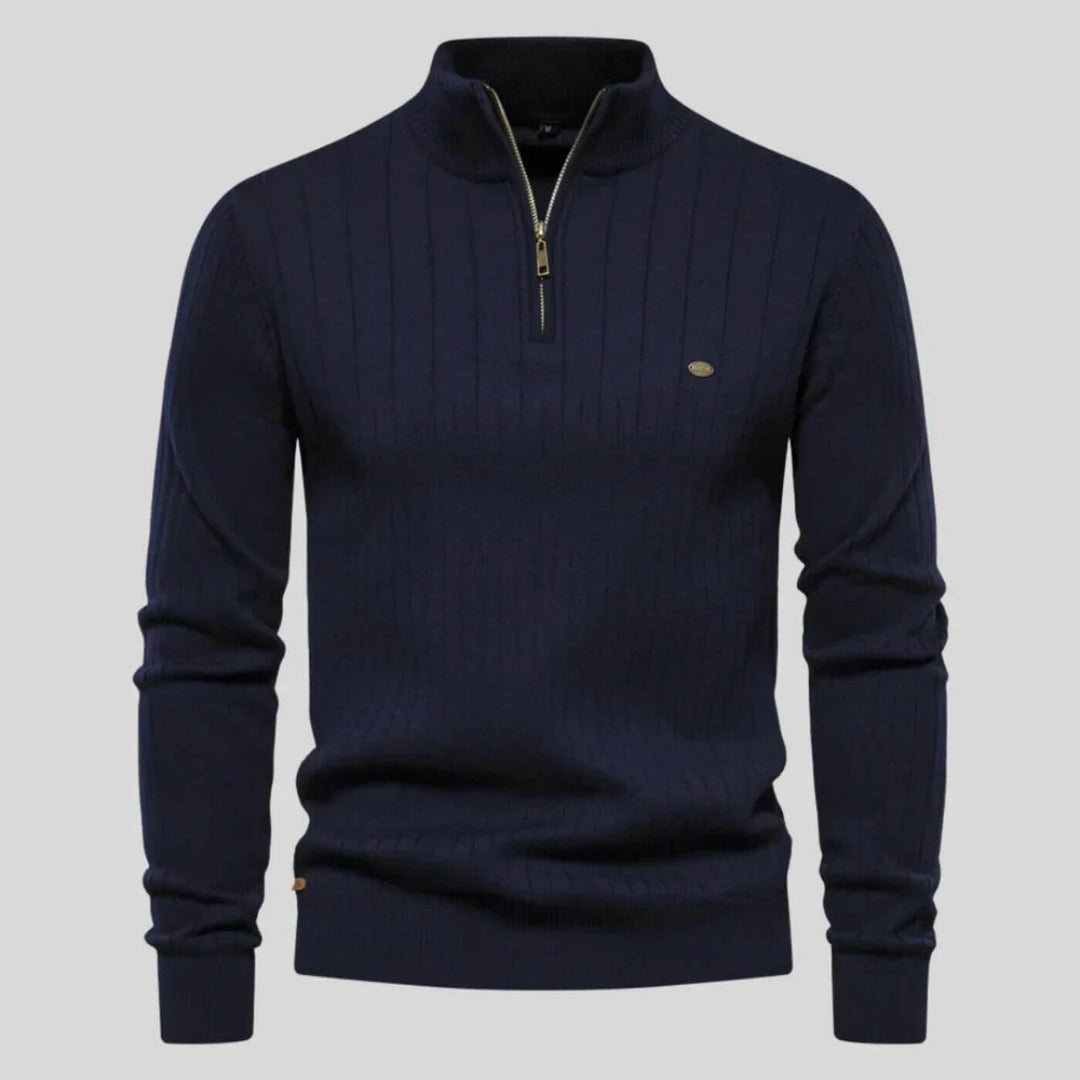 Herren Premium Strickpullover Vielseitig Klassisch Robust in Marineblau