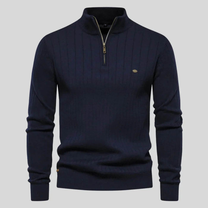 Herren Premium Strickpullover Vielseitig Klassisch Robust in Marineblau