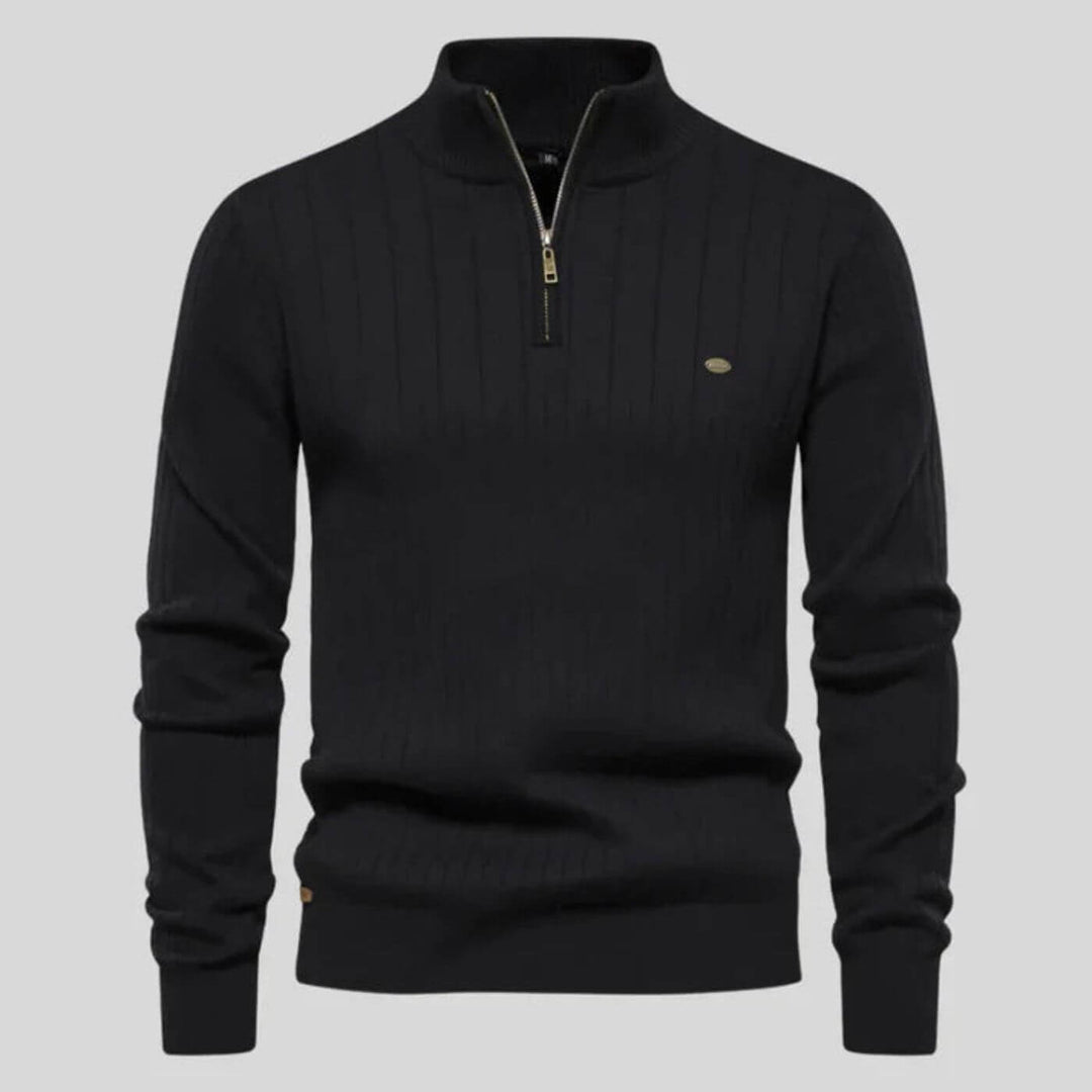Herren Premium Strickpullover Vielseitig Klassisch Robust in Schwarz