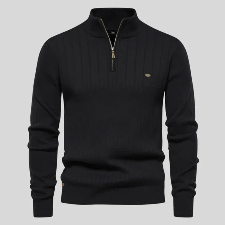 Herren Premium Strickpullover Vielseitig Klassisch Robust in Schwarz