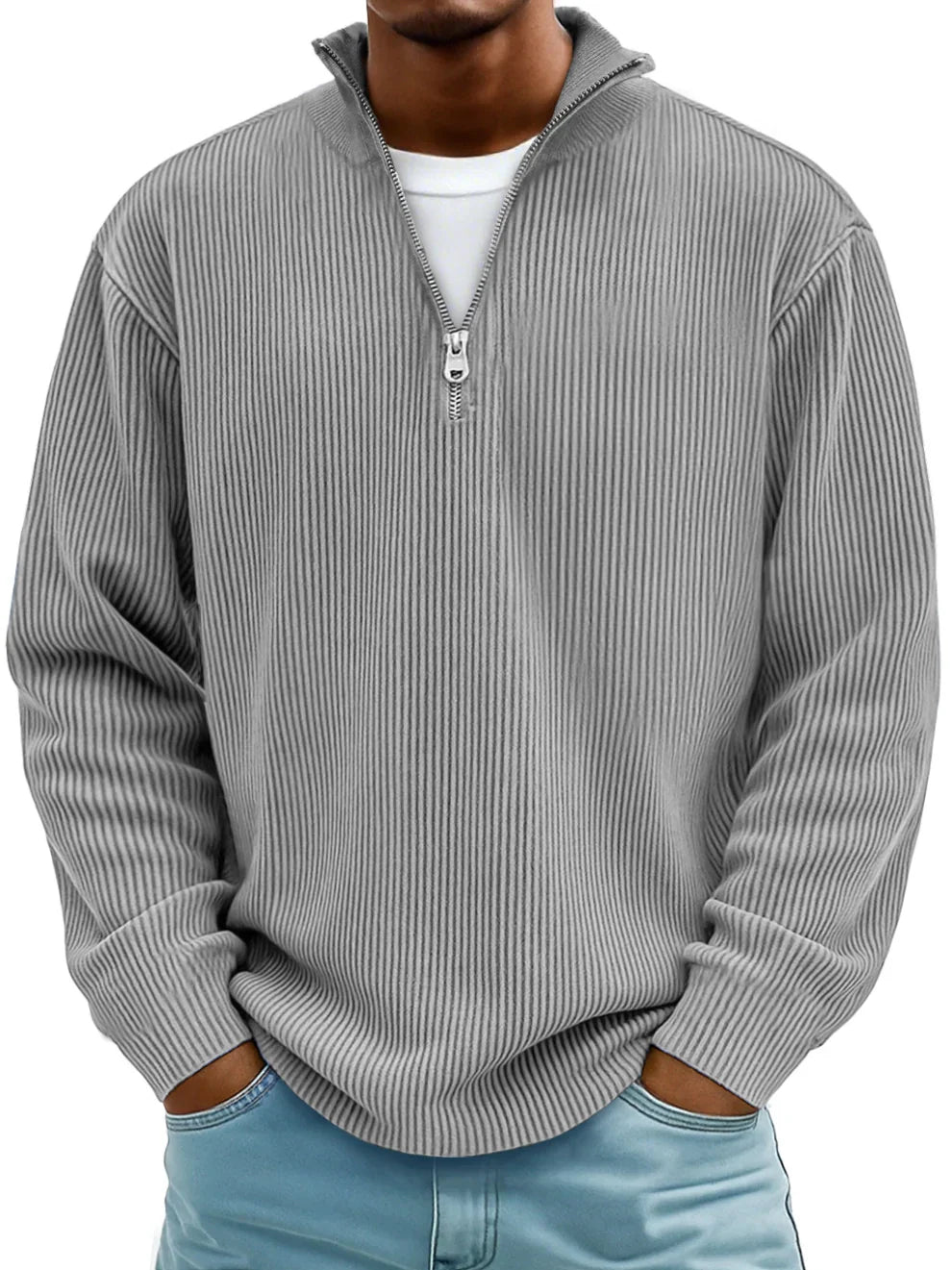 Herren Pullover im modernen Trend-Stil in Grau