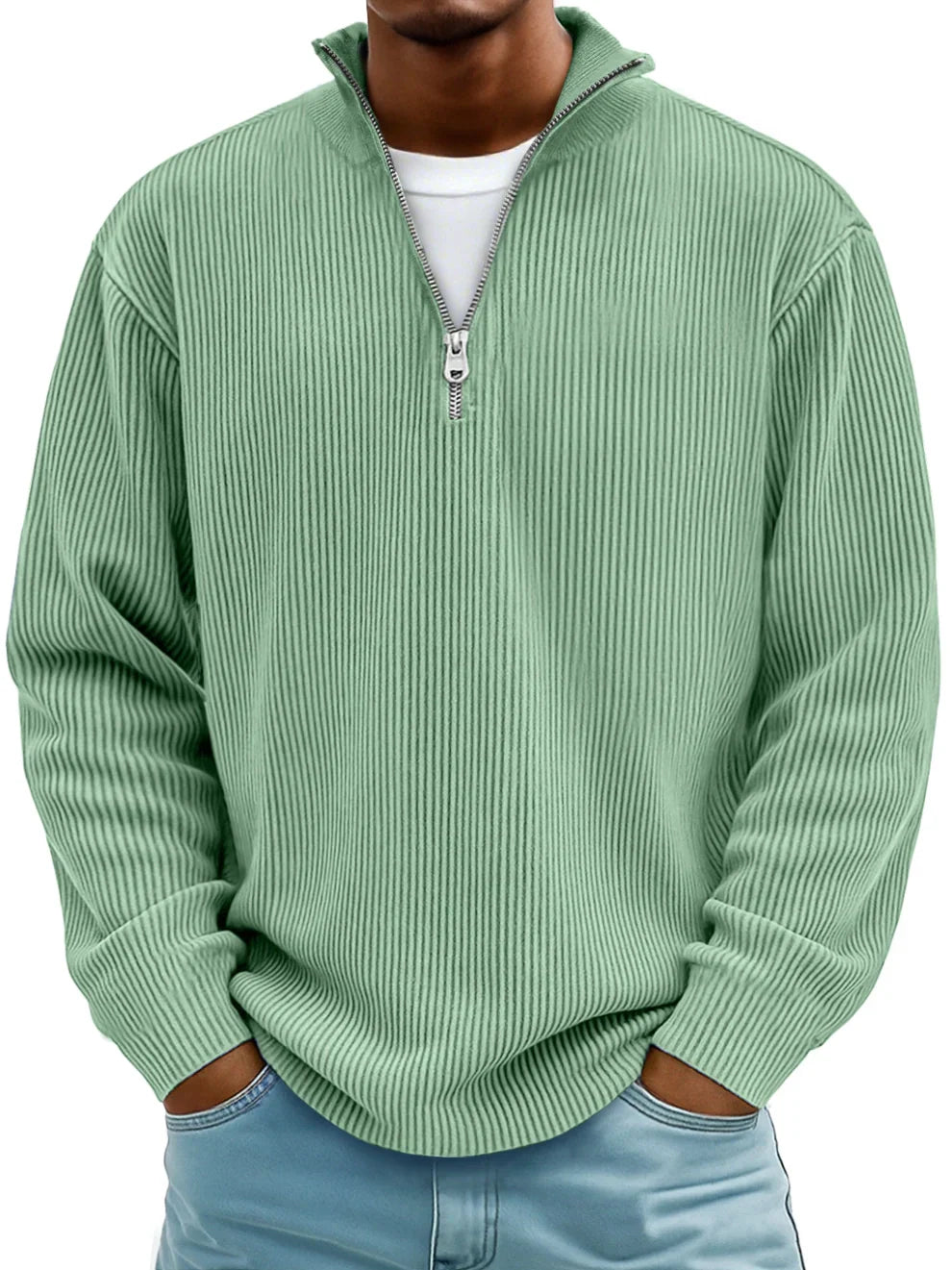 Herren Pullover im modernen Trend-Stil in Grün