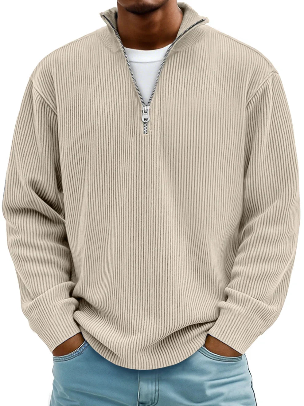 Herren Pullover im modernen Trend-Stil in Khaki