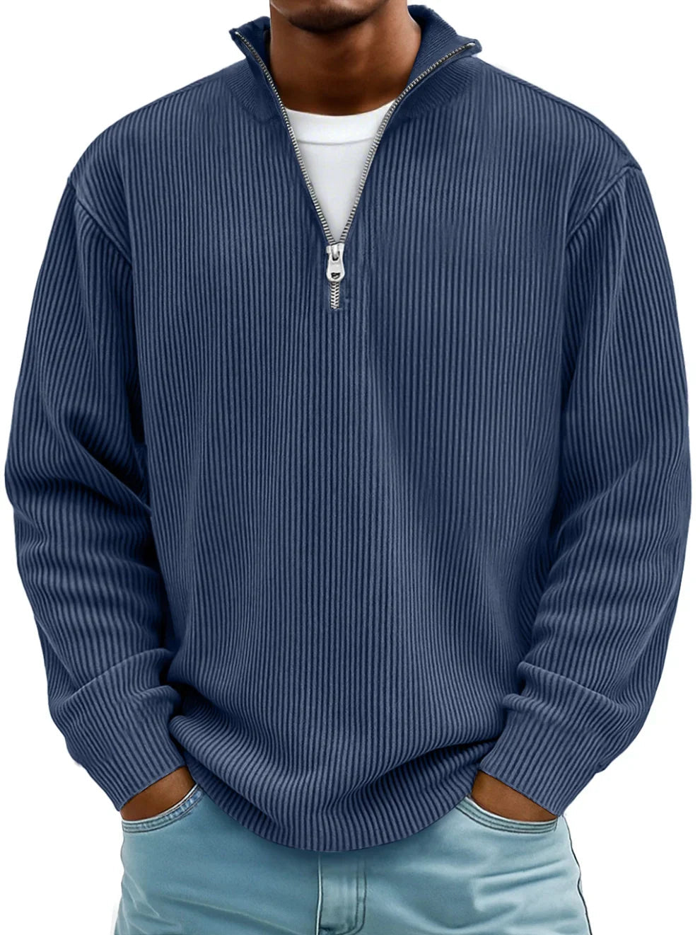 Herren Pullover im modernen Trend-Stil in Marineblau