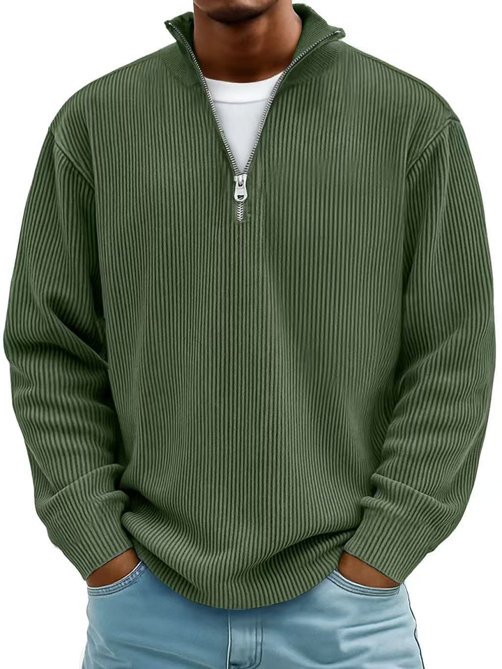 Herren Pullover im modernen Trend-Stil in Olivgrün