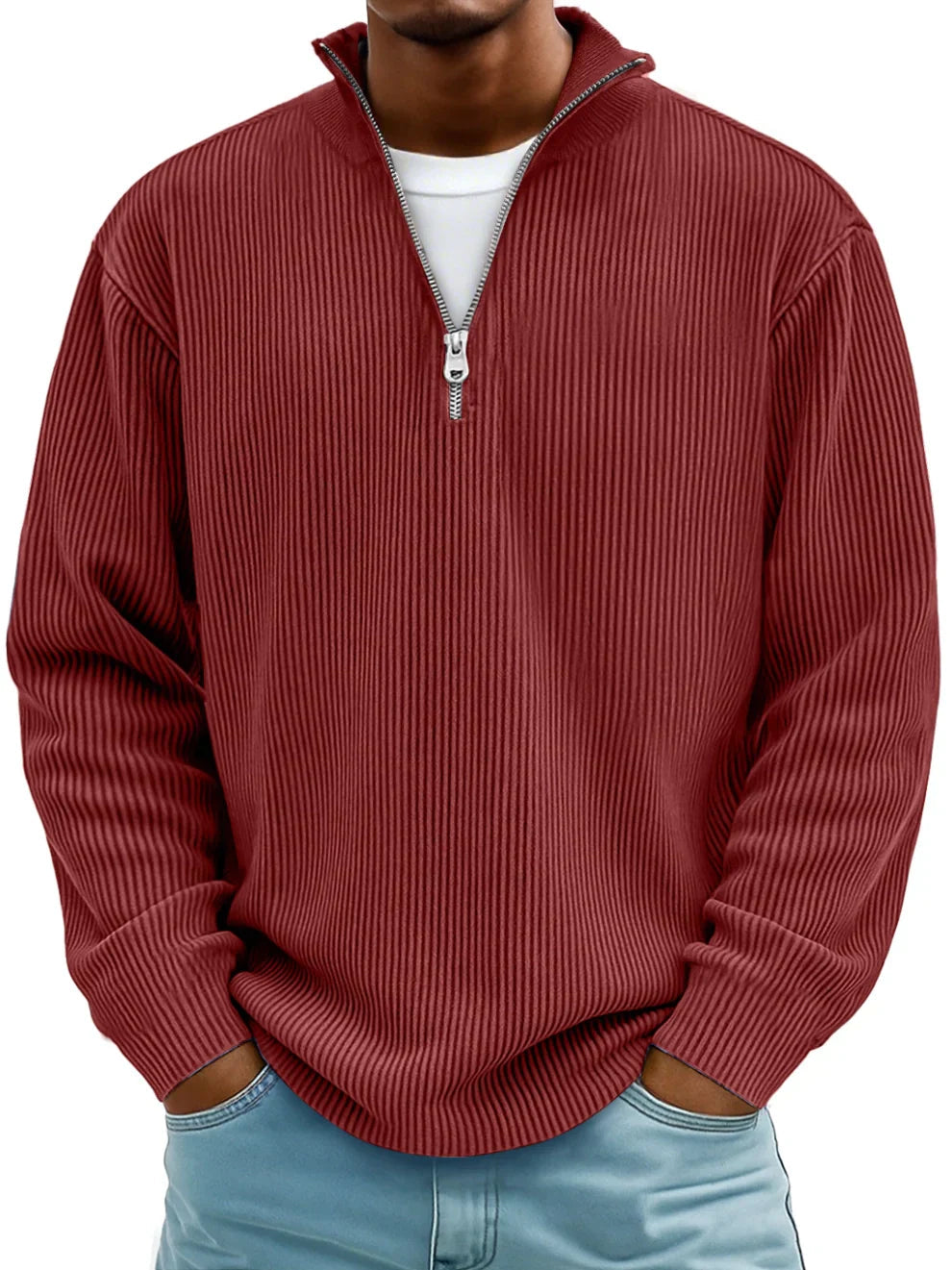 Herren Pullover im modernen Trend-Stil in Rot
