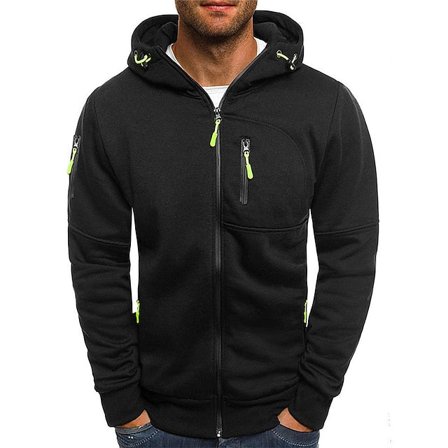 Herren Pullover mit Kapuze für Herbst in Schwarz