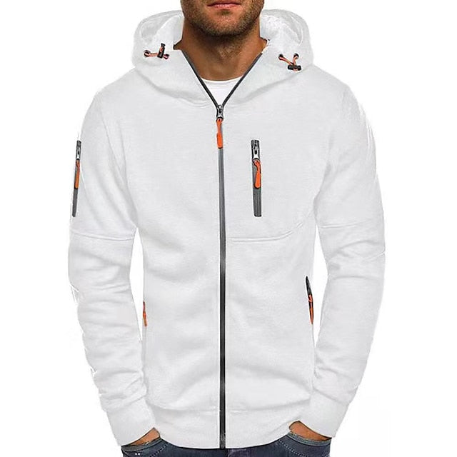Herren Pullover mit Kapuze für Herbst in Weiß