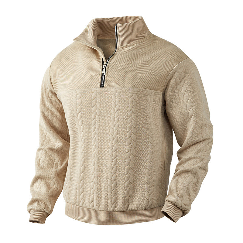 Herren Pullover mit Zopfmuster für den Herbst in Beige