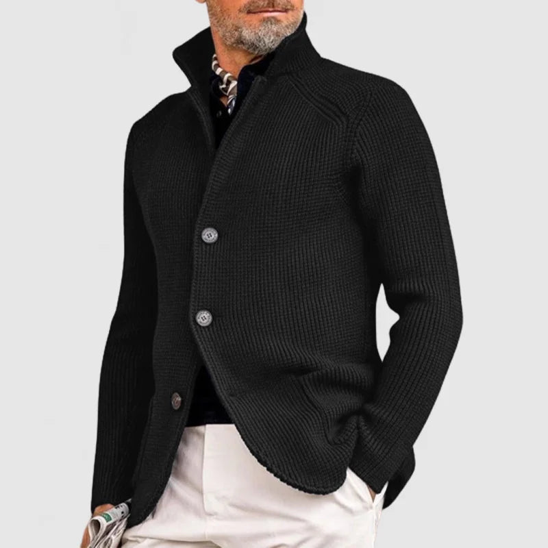 Herren Pullover Waffelpique mit Stehkragen (13)