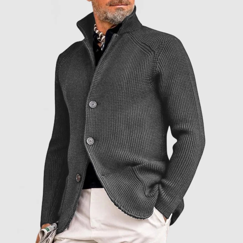 Herren Pullover Waffelpique mit Stehkragen (15)