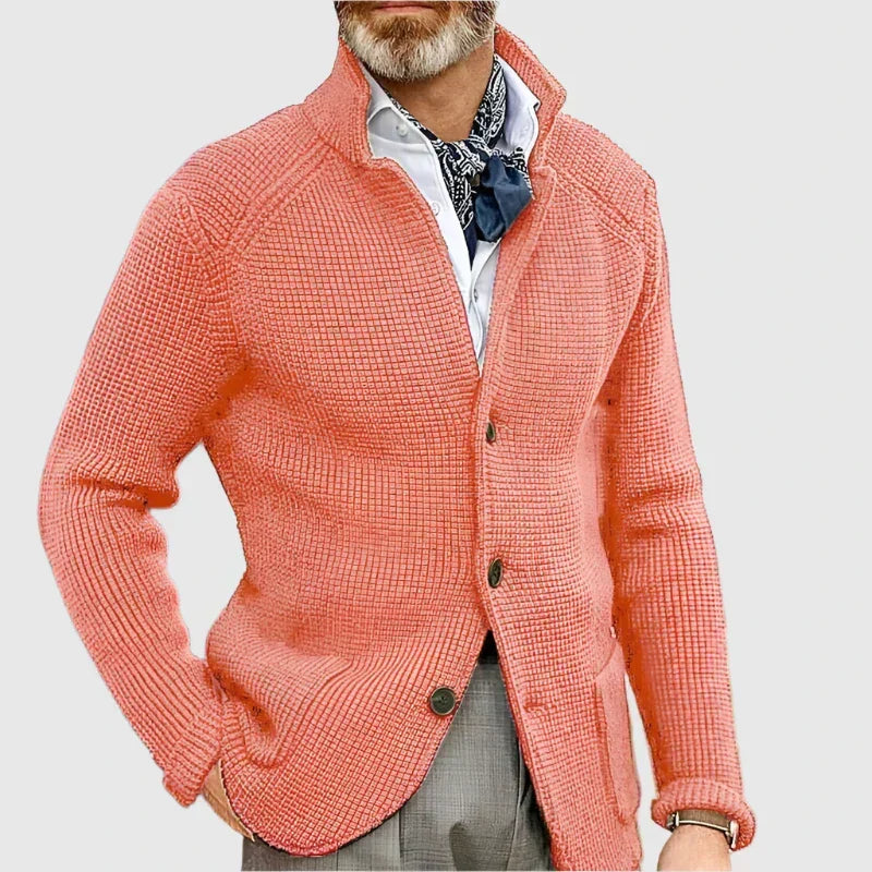 Herren Pullover Waffelpique mit Stehkragen (6)