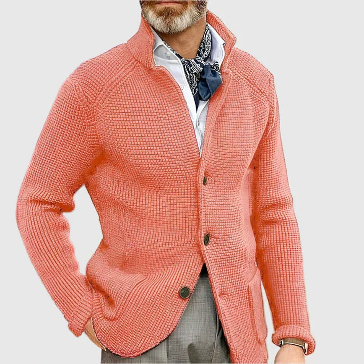 Herren Pullover Waffelpique mit Stehkragen (6)