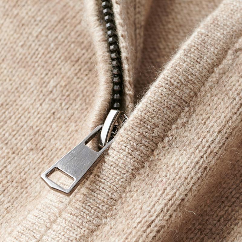 Herren Rippenstrick-Pullover mit Halbreißverschluss für Herbst (7)