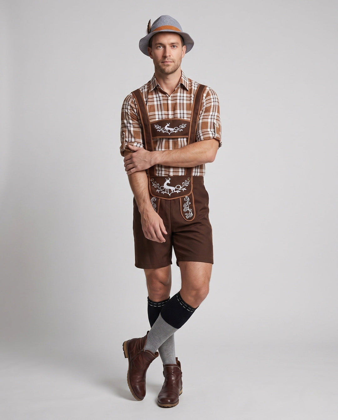 Herren Rustikale Lederhose für Oktoberfest