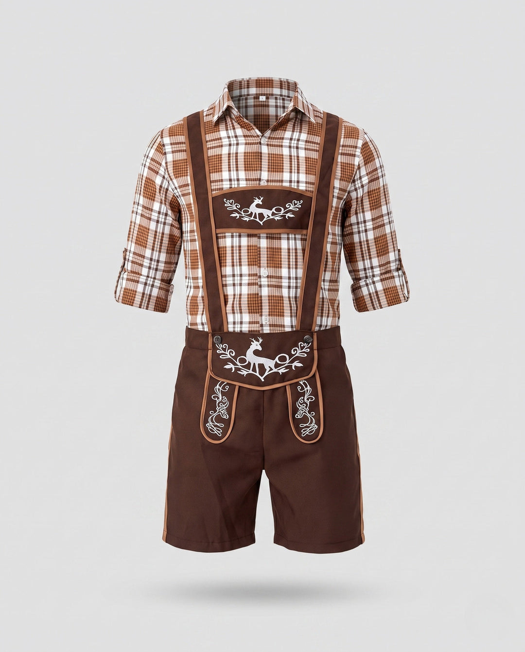 Herren Rustikale Lederhose für Oktoberfest in Braun