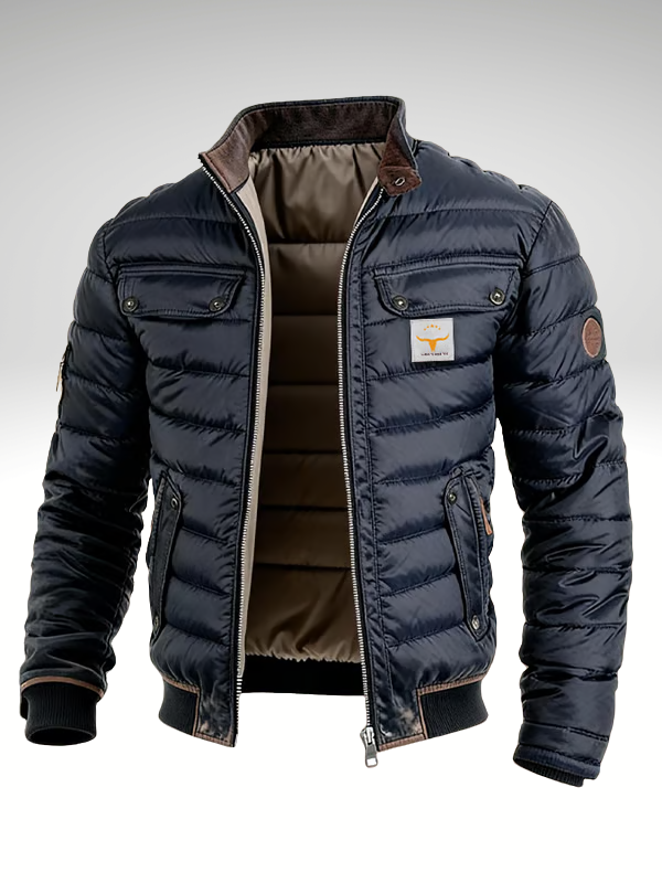 Herren Steppjacke im urbanen Stil für Herbst in Marineblau