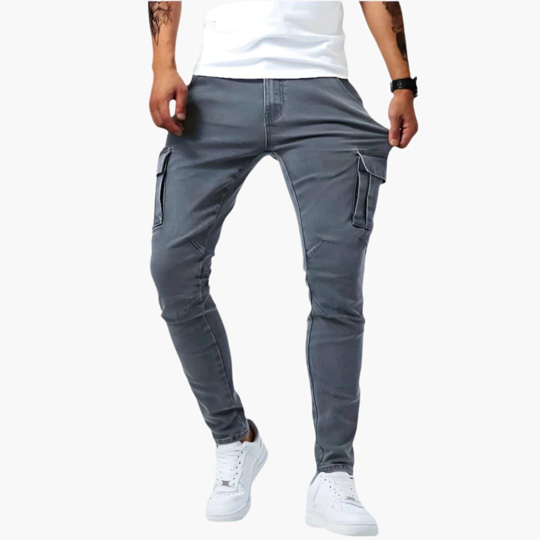 Herren Stretch Cargo-Hose für den Alltag in Grau