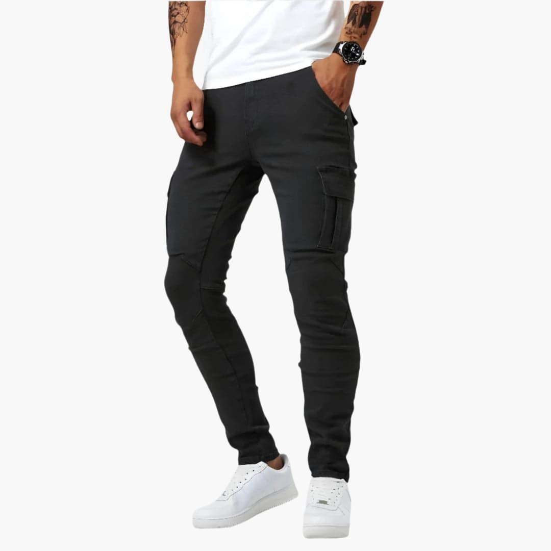 Herren Stretch Cargo-Hose für den Alltag in Schwarz