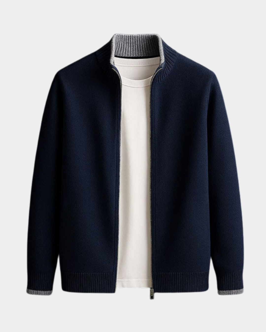 Herren Strickjacke aus feinem Knit für den Herbst in Blau