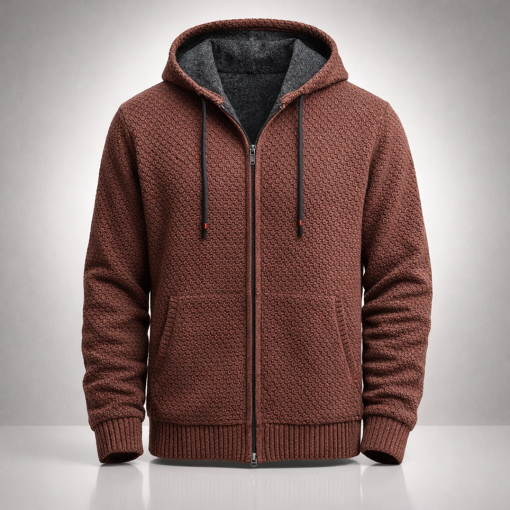 Herren Strickpullover mit Reißverschluss und Kapuze (6)