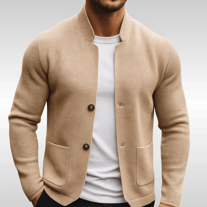 Herren Strukturstrick Jacke für den Herbst in Beige