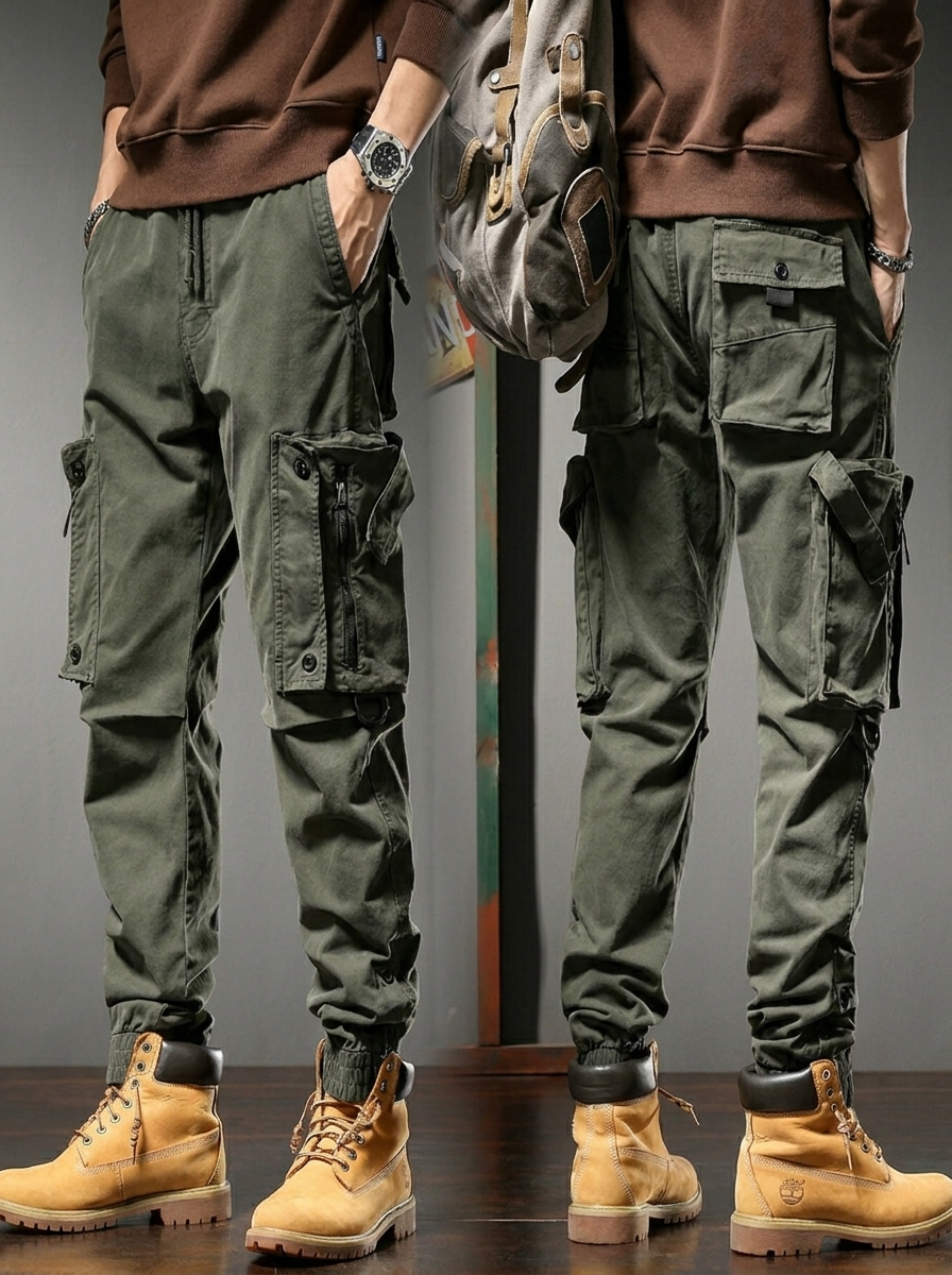 Herren Taktische Outdoor Hose aus Polyester in Grün