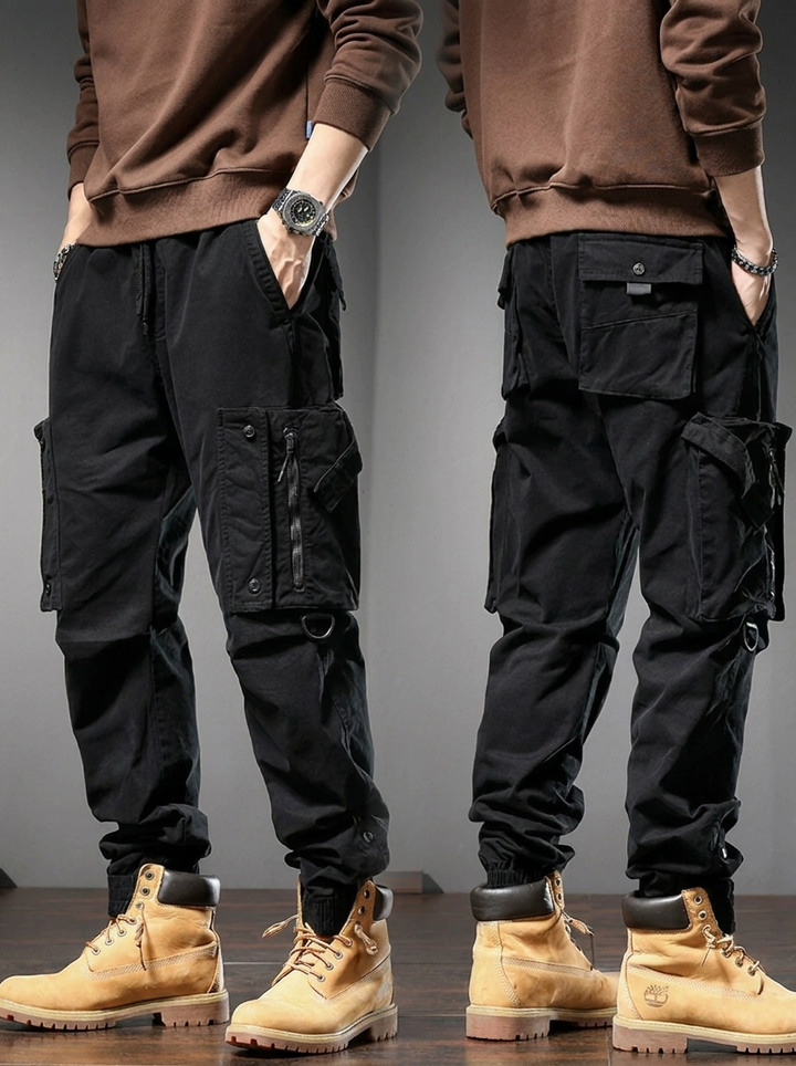 Herren Taktische Outdoor Hose aus Polyester in Schwarz