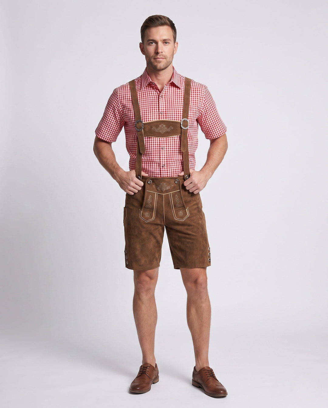 Herren Traditionelle Lederhose zum Oktoberfest mit Stickerei