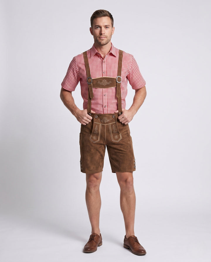 Herren Traditionelle Lederhose zum Oktoberfest mit Stickerei