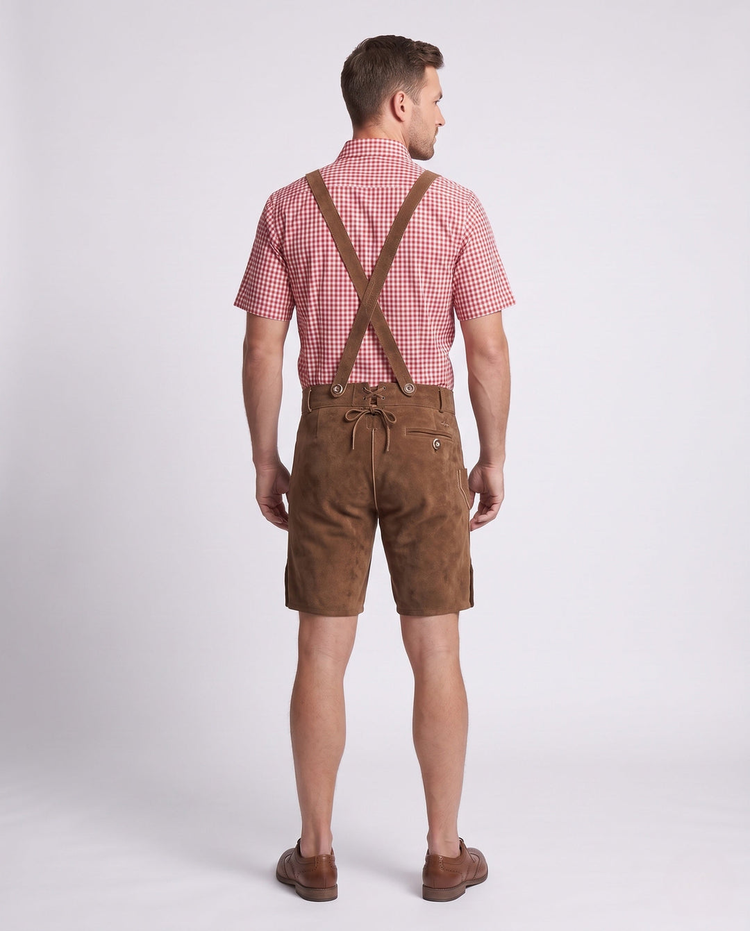 Herren Traditionelle Lederhose zum Oktoberfest mit Stickerei (3)